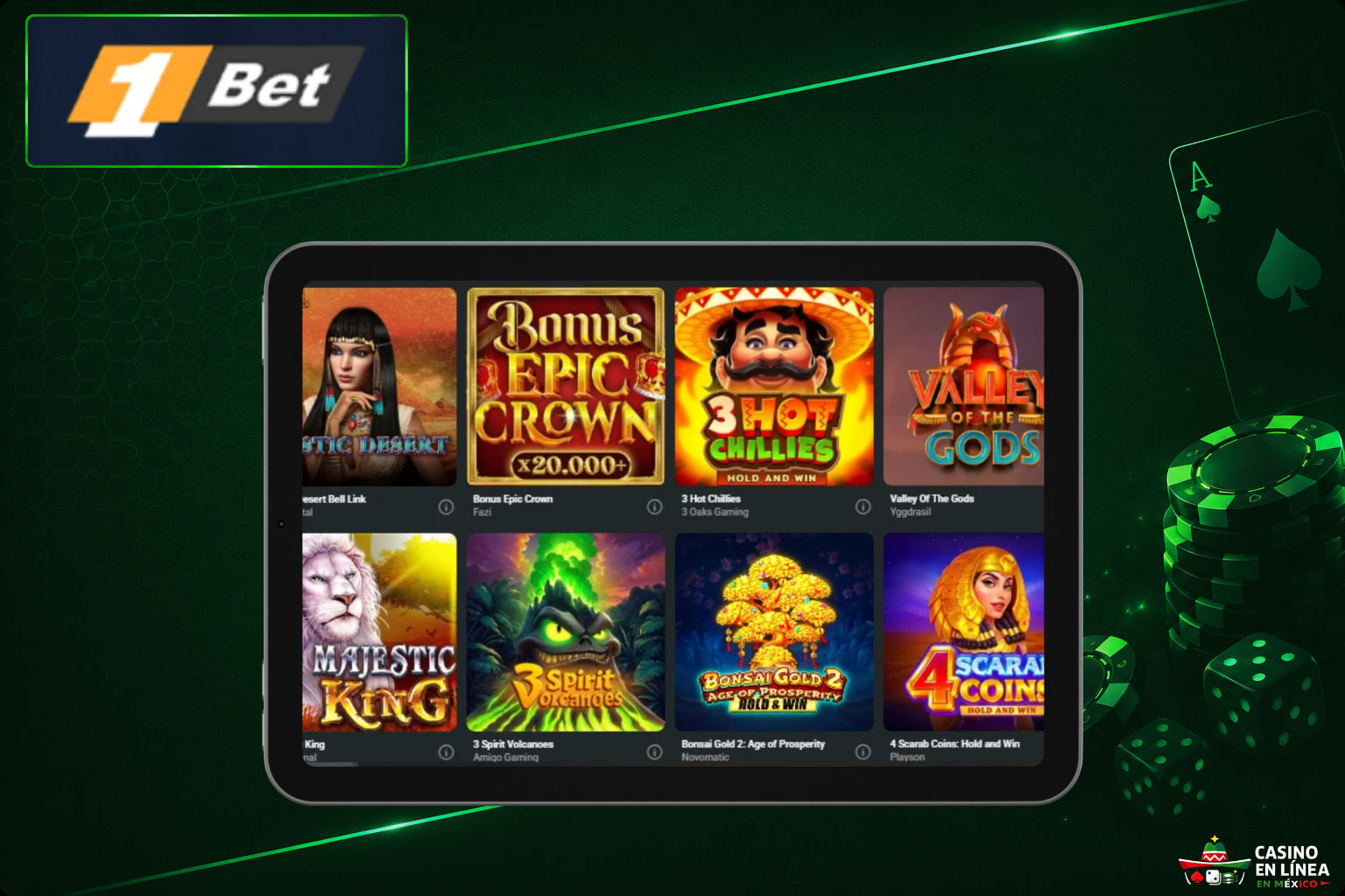 Juega a las tragamonedas de 1Bet online