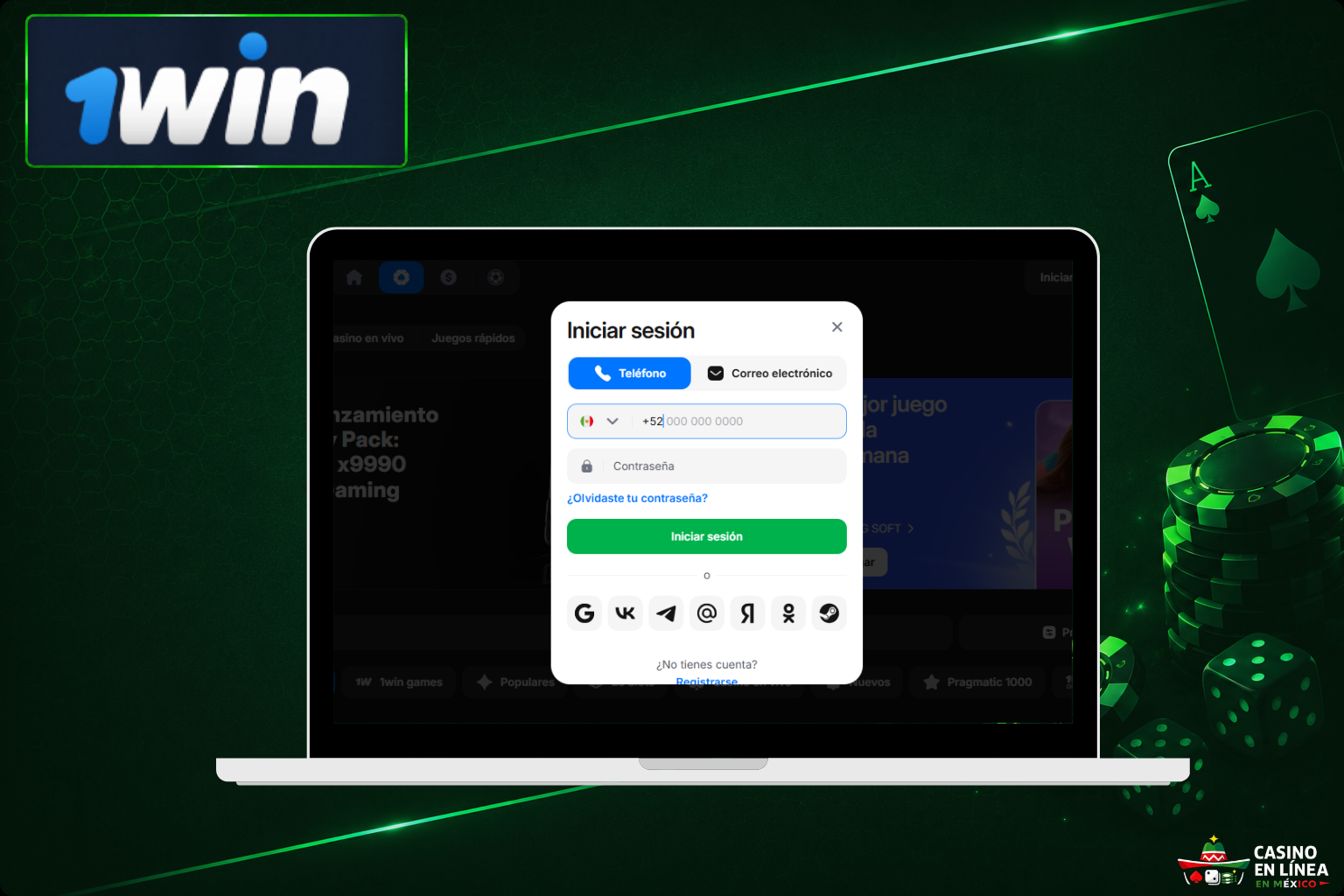 Inicia sesión en 1Win Casino desde el sitio web oficial