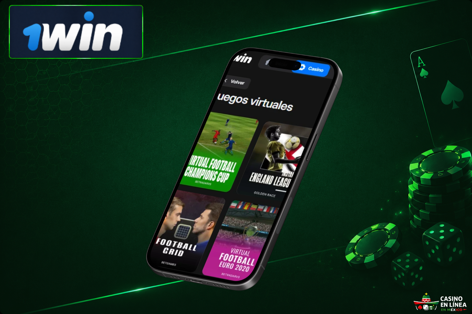 Aplicación móvil 1Win para jugar las 24 horas del día, los 7 días de la semana