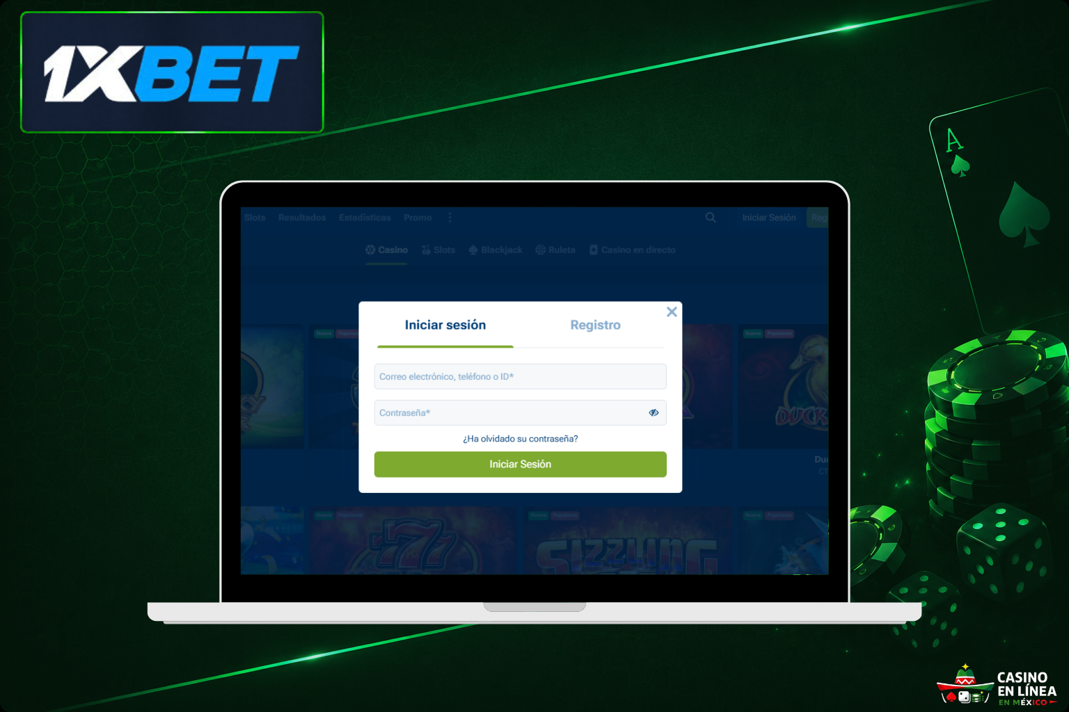 Acceso al sitio web de 1xBet Casino