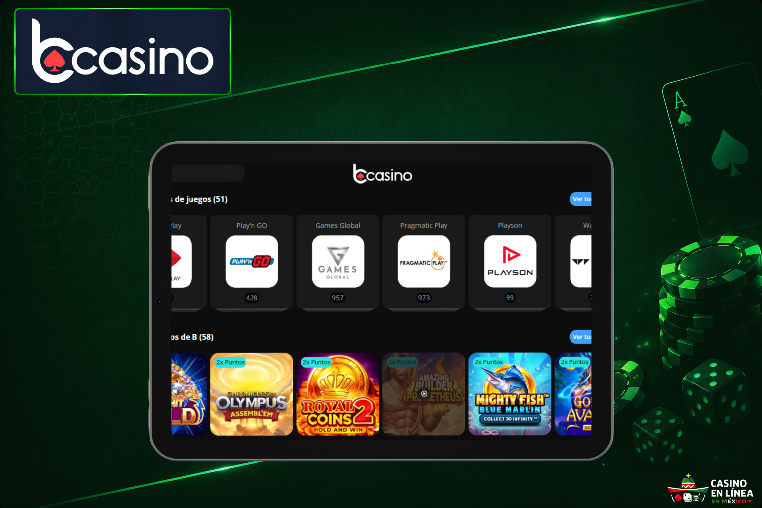 Proveedores de juegos en el sitio web del casino bCasino