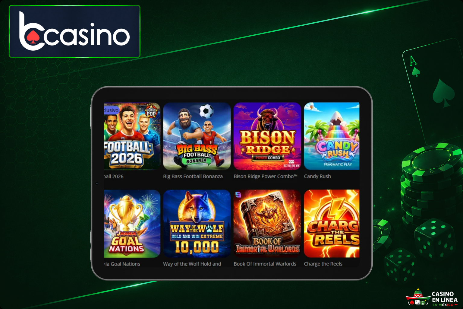 Máquinas tragamonedas en el portal del casino bCasino