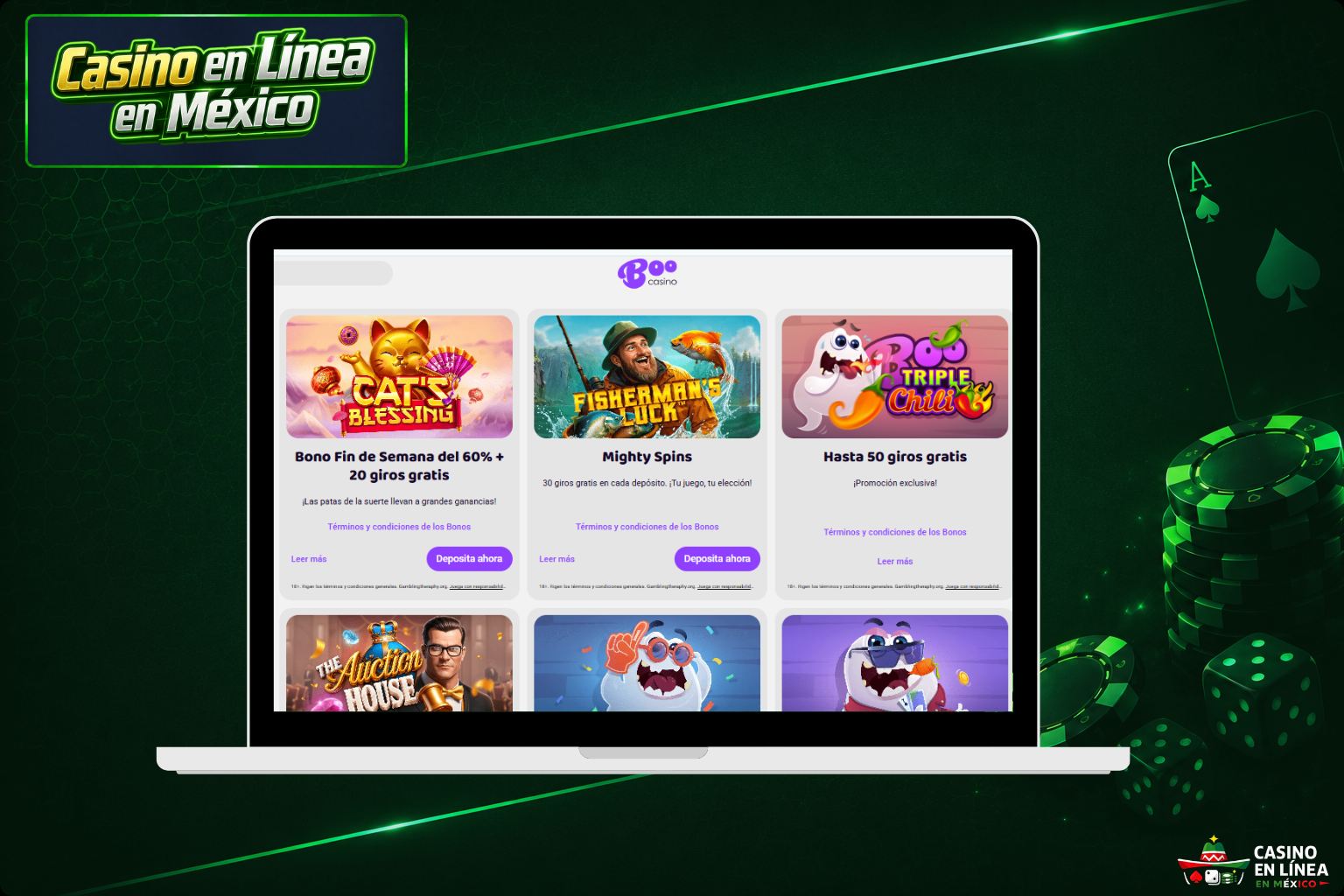 Bonos en el portal de juegos de Boo Casino