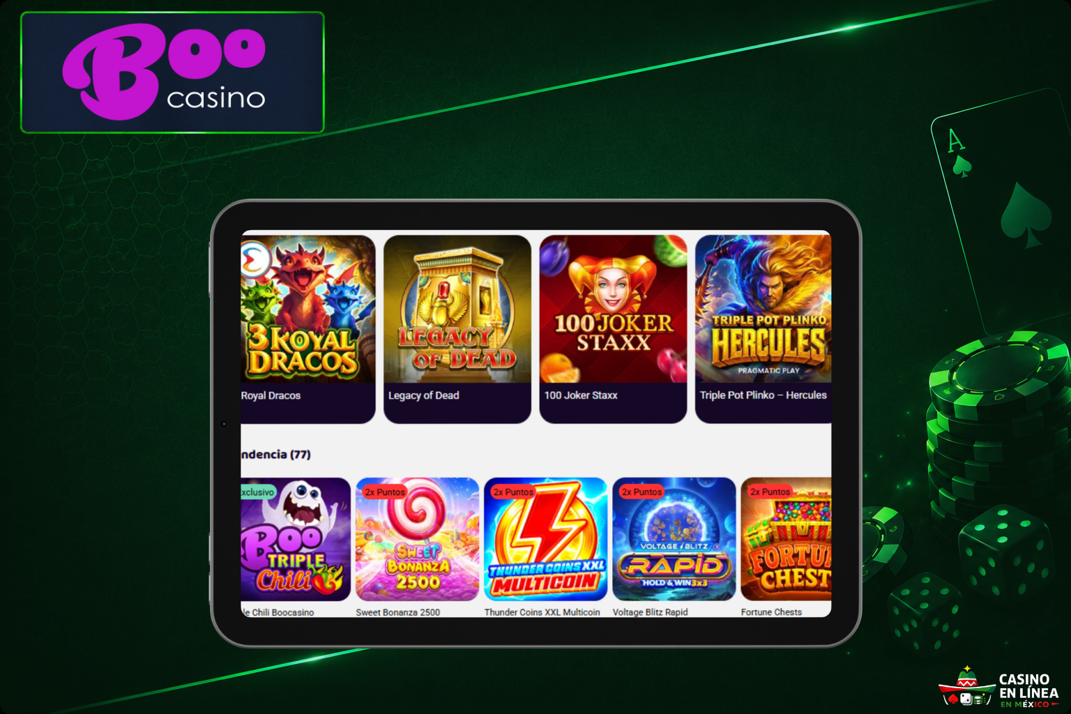 Tragamonedas online en el portal de juegos de Boo Casino