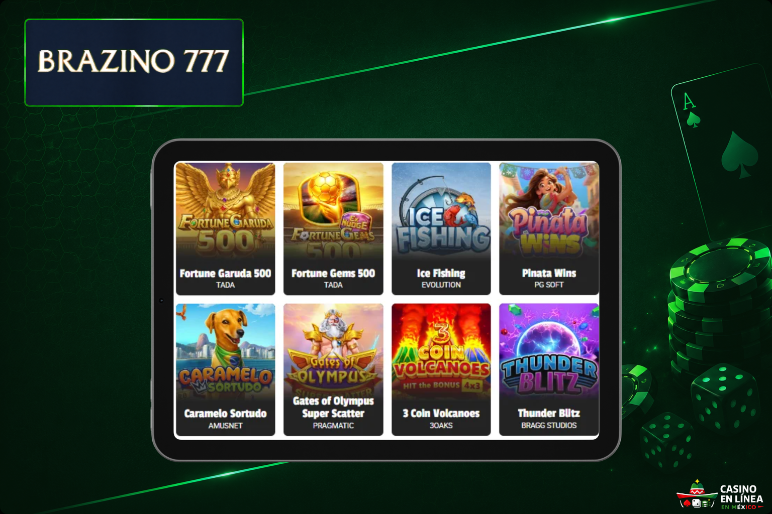 Portales de juegos en el casino Brazino 777