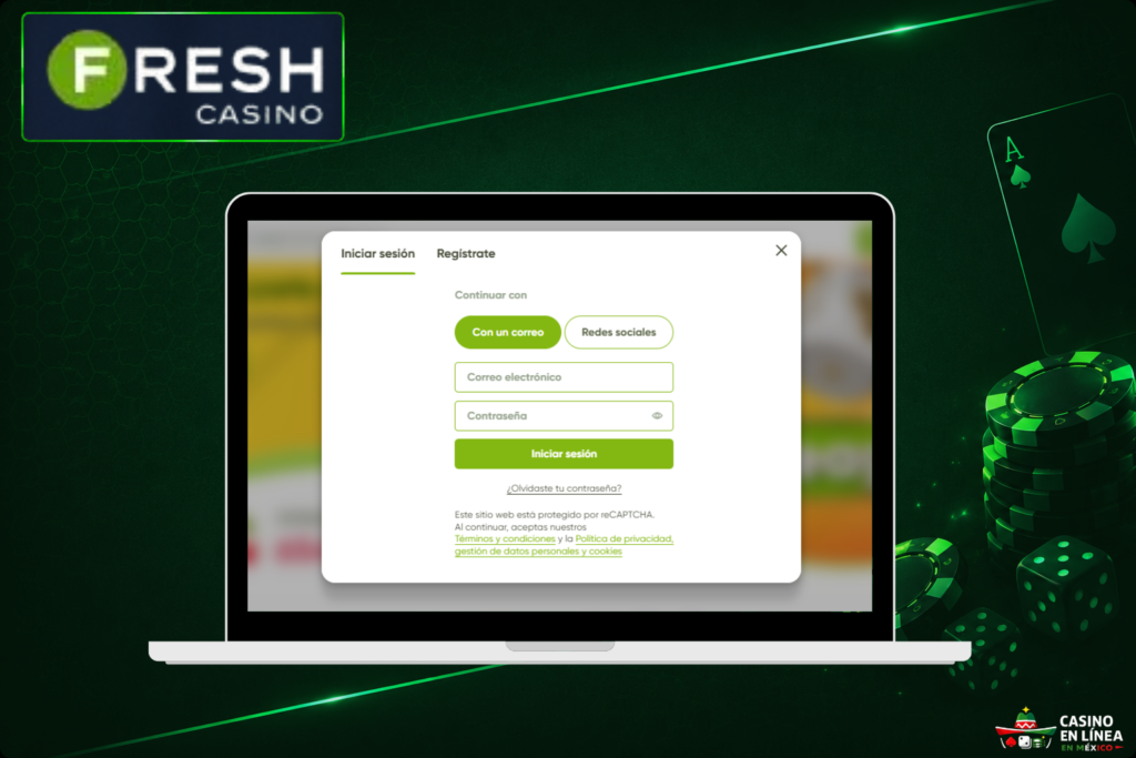 Inicia sesión en el sitio web de Fresh Casino