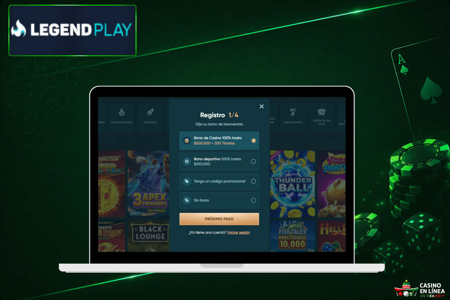 Regístrate en el sitio web oficial de LegendPlay Casino