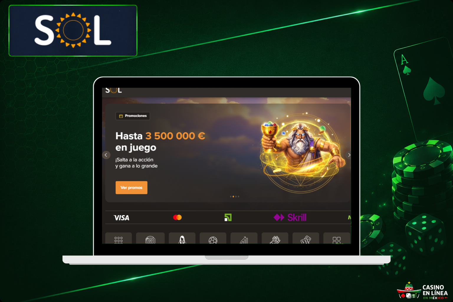 Sitio web oficial de Sol Casino