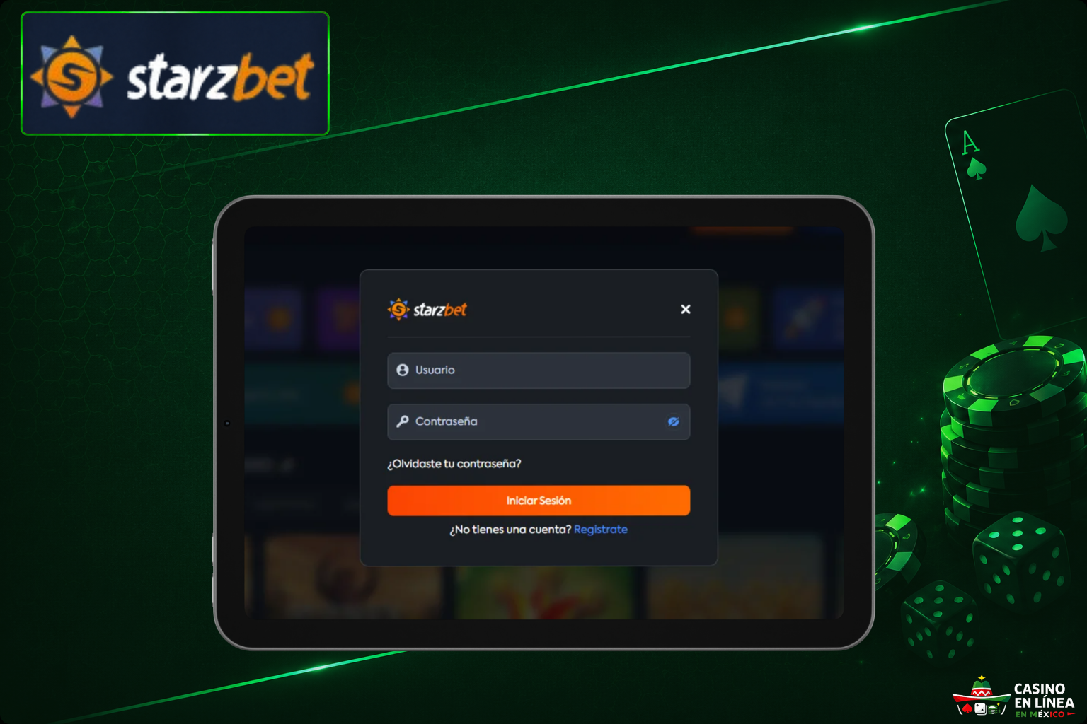 Inicia sesión en tu cuenta de Starzbet Casino