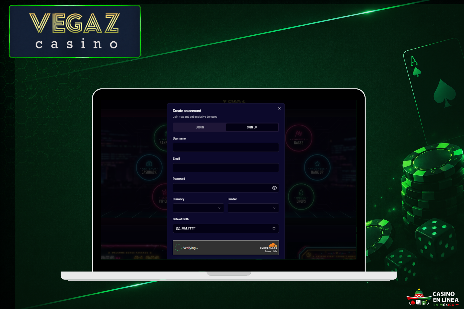 Regístrate en el sitio web oficial de Vegaz Casino