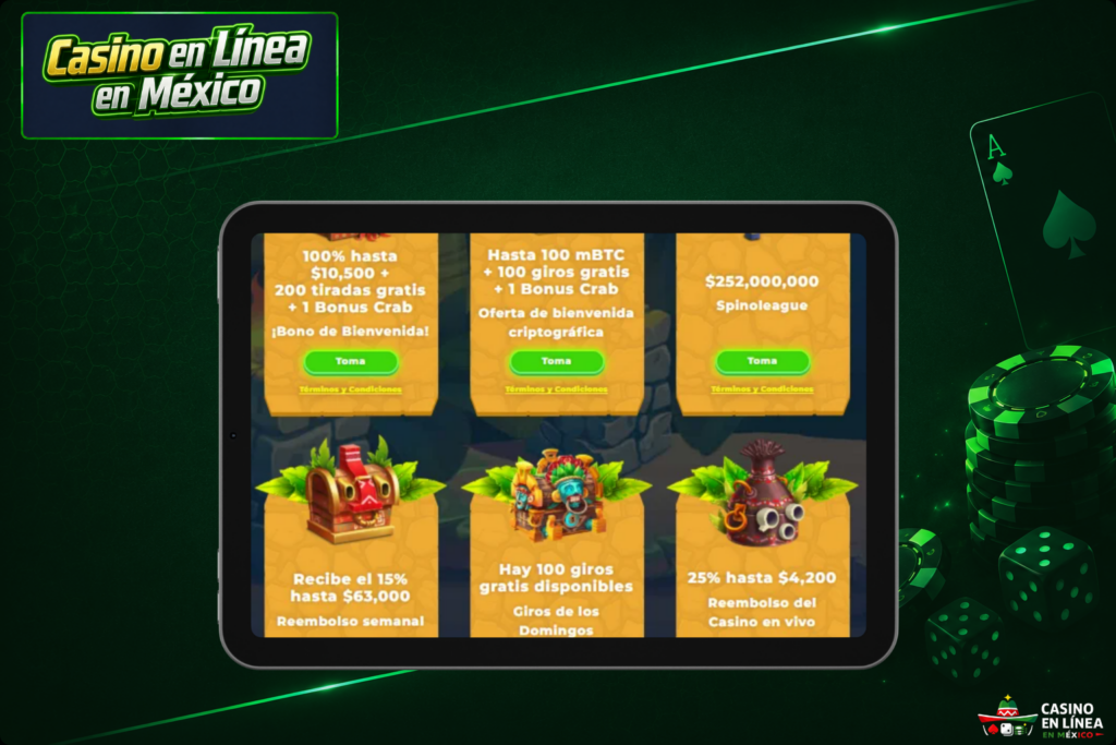 Ofertas de bonos en el sitio web del Casino Wazamba