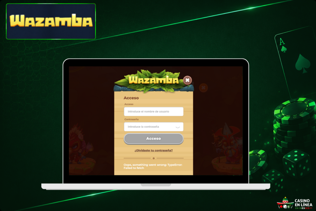 Inicia sesión en el sitio web del casino Wazamba