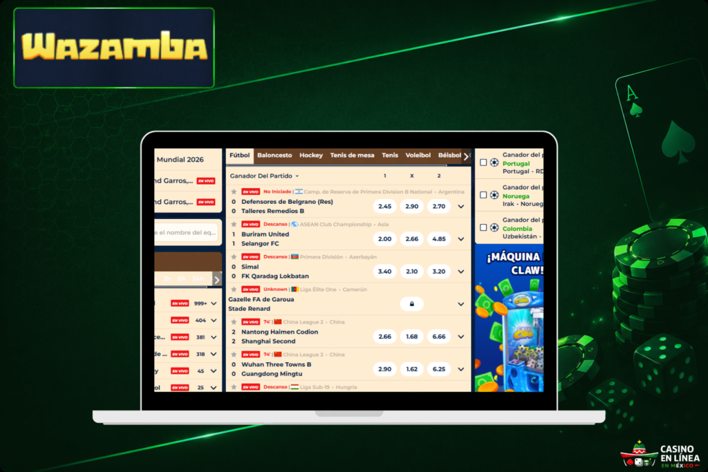 Apuestas deportivas de la marca Wazamba Casino