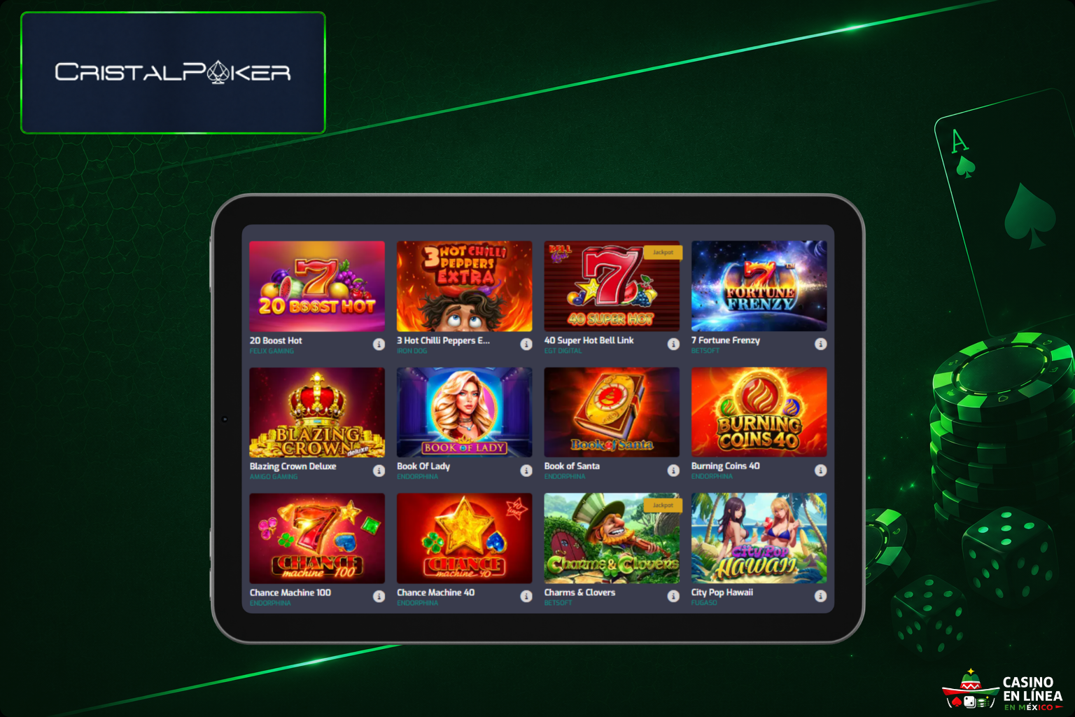 Cristalpoker Casino Uzbekistan veb-saytidagi o'yin avtomatlari
